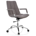 Silla Home Office SARANTO con tapizado de tela gris y base plateada de hjh OFFICE