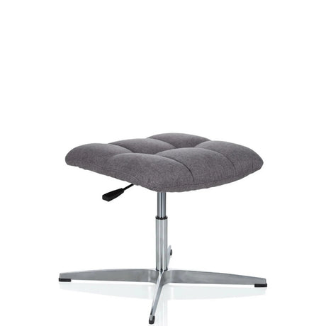taburete tapizado gris SARANTO con funda de tela, acolchado y base en forma de estrella de cuatro brazos de hjh OFFICE