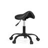 Taburete de montar Sattix en negro con muelle de gas ajustable y cinco ruedas de hjh OFFICE