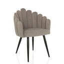 Silla de comedor gris SCALLORE con respaldo en forma de concha y patas negras de hjh LIVING