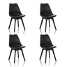 Cuatro sillas nórdicas negras SCANDI P con diseño minimalista y cuatro patas de hjh OFFICE
