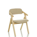 Silla plegable SCANDIO beige con estructura de madera clara y asiento acolchado de hjh OFFICE