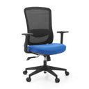 Silla Home Office Sedito con respaldo de malla negra y asiento azul de hjh OFFICE