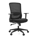 Silla Home Office Sedito en negro con respaldo de malla y reposabrazos de hjh OFFICE