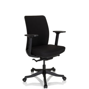 Silla de oficina profesional SENATOR negra con reposabrazos y cinco ruedas de hjh OFFICE