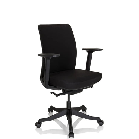 Silla de oficina profesional SENATOR negra con reposabrazos y cinco ruedas de hjh OFFICE