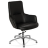 Sillón de diseño SHAKE 300 negro con tapicería de cuero sintético y base en estrella brillante de hjh OFFICE