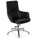 Sillón de diseño SHAKE 300 negro con tapicería de cuero sintético y base en estrella brillante de hjh OFFICE