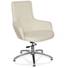 Sillón de diseño SHAKE 300 en color blanco crema con base metálica brillante y ruedas de hjh OFFICE