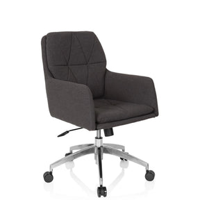 Silla Home Office SHAKE 350 con tapizado de tela gris oscuro y base en estrella brillante de hjh OFFICE