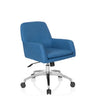 Silla Home Office SHAKE 400 con tapizado de tela azul y base plateada de hjh OFFICE