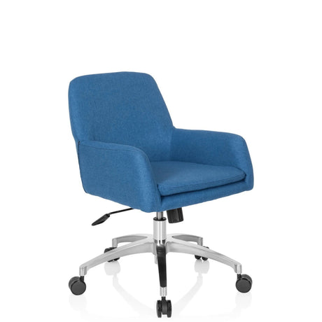 Silla Home Office SHAKE 400 con tapizado de tela azul y base plateada de hjh OFFICE