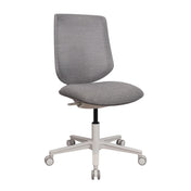 Silla Home Office Sitflex Lady con tapizado de tela gris y base blanca con ruedas de hjh OFFICE