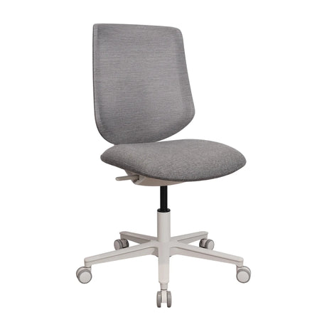 Silla Home Office Sitflex Lady con tapizado de tela gris y base blanca con ruedas de hjh OFFICE