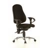 Silla de oficina profesional SITNESS 10 negra con reposabrazos y base pulida de Topstar