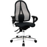 Silla de oficina profesional SITNESS 15 U2 en negro con respaldo de malla y base brillante de Topstar
