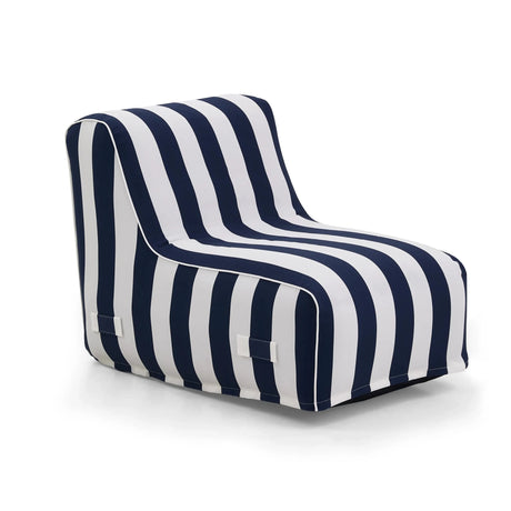 Sofá Hinchable Sitzolo Air con funda de rayas azules y blancas y respaldo bajo de hjh LIVING