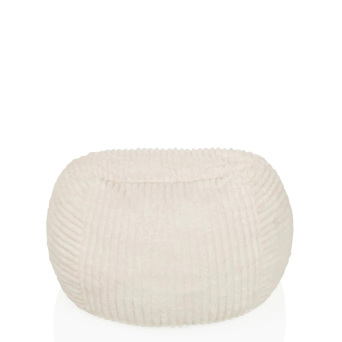 Puf beige Sitzolo R con estructura de superficie acanalada de hjh LIVING