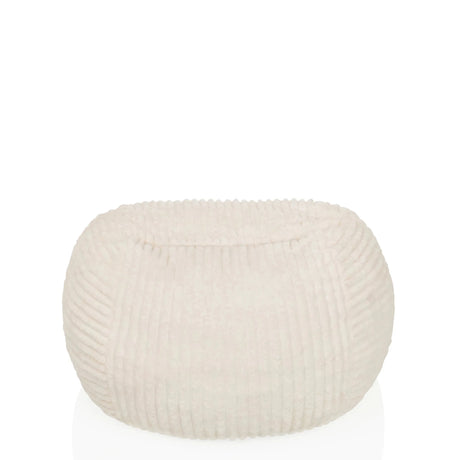 Puf beige Sitzolo R con estructura de superficie acanalada de hjh LIVING