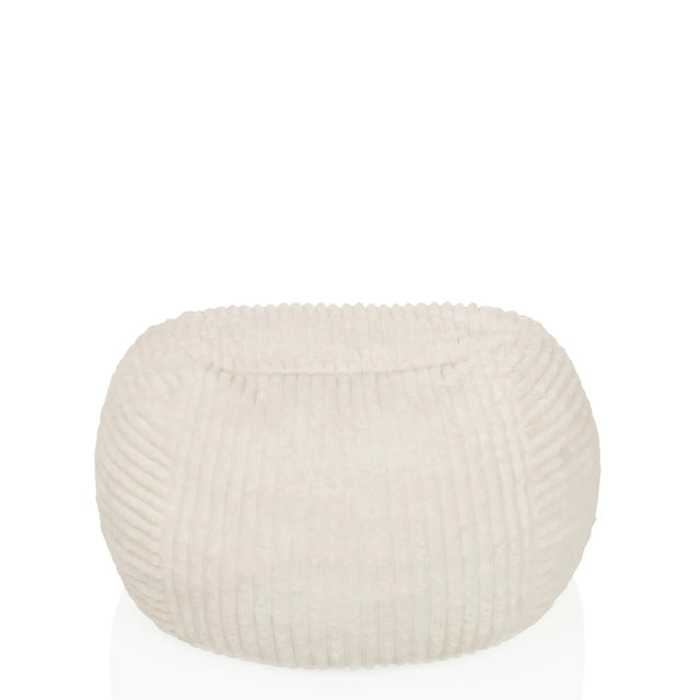 Puf beige Sitzolo R con estructura de superficie acanalada de hjh LIVING