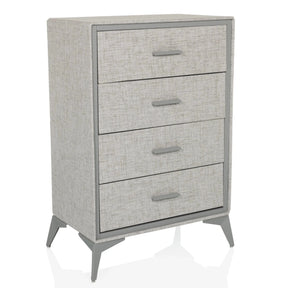 Cómoda gris SKUFFY con cuatro cajones y patas inclinadas de hjh LIVING
