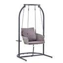 Silla colgante Skylo en color gris oscuro con estructura y cojín de hjh LIVING