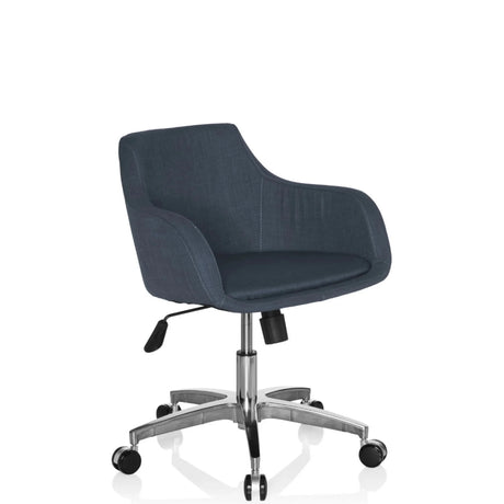 Silla Home Office SOLAO 100 con tapicería de tela gris oscuro y base plateada de hjh OFFICE
