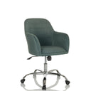 Silla Home Office SOLAO 300 con tapicería de tela verde y base brillante de hjh OFFICE