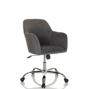 Silla Home Office SOLAO 300 con tapizado de tela gris oscuro y base brillante de hjh OFFICE