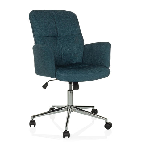 Silla Home Office SOLAO 400 con tapizado de tela en color petróleo y base en estrella brillante de hjh OFFICE