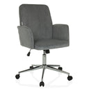 Silla Home Office SOLAO CORD con tapizado de pana gris y base estrellada cromada con ruedas de hjh OFFICE