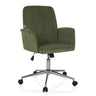 Silla Home Office SOLAO CORD con tapizado de pana verde oscuro y base de metal brillante de hjh OFFICE
