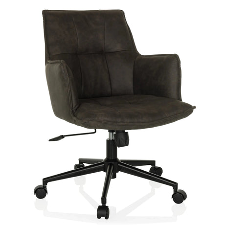 Silla Home Office SOLAO LIFE con tapizado gris oscuro y base negra de hjh LIVING