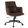 Silla Home Office SOLAO LIFE con tapizado marrón oscuro y base de ruedas negra de hjh LIVING