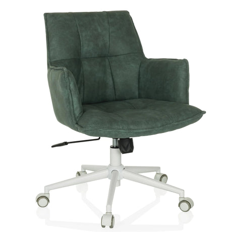 Silla Home Office SOLAO LIFE W en color menta con tapizado acolchado y base blanca de hjh LIVING