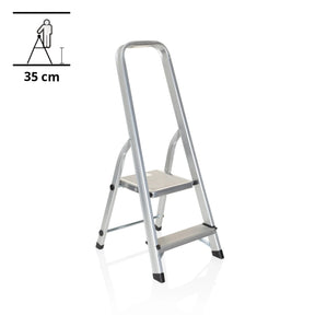 Escalera plegable de aluminio SOLID I con dos peldaños y asa integrada de hjh OFFICE