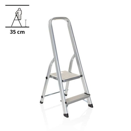 Escalera plegable de aluminio SOLID I con dos peldaños y asa integrada de hjh OFFICE