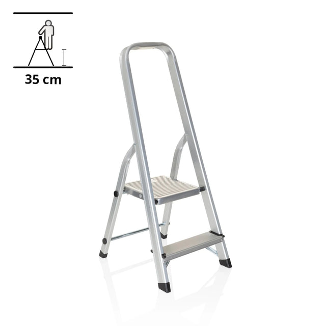 Escalera plegable de aluminio SOLID I con dos peldaños y asa integrada de hjh OFFICE