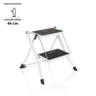 Escalera plegable SOLID W1 blanca con dos peldaños negros y una altura de 44 cm de hjh OFFICE