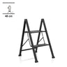Escalera plegable SOLID W5 negra con dos peldaños y una altura de 48 cm de hjh OFFICE