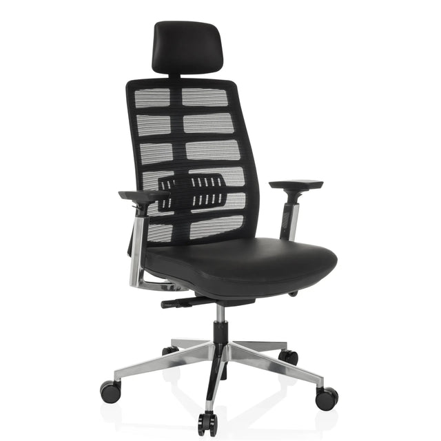 SPINIO ELITE L | Leder/Netz - High End Bürostuhl - buerostuhl24