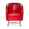 Sillón tapizada rojo ST. LUCIA con superficie brillante y cuatro patas de metal de hjh OFFICE