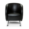 Sillón tapizado negro ST. LUCIA con funda de cuero sintético liso y cuatro patas cromadas de hjh OFFICE