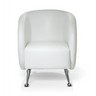 Sillón tapizado blanco ST. LUCIA con patas de metal brillantes de hjh OFFICE