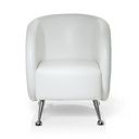 Sillón tapizado blanco ST. LUCIA con patas de metal brillantes de hjh OFFICE