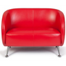 Sofá de diseño rojo ST. LUCIA de dos plazas con patas de metal brillantes de hjh OFFICE