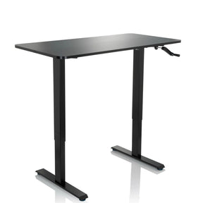 Escritorio de pie negro STAND CR con mecanismo de manivela y estructura de pie en T de hjh OFFICE