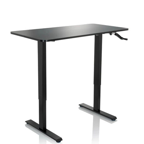 Escritorio de pie negro STAND CR con mecanismo de manivela y estructura de pie en T de hjh OFFICE