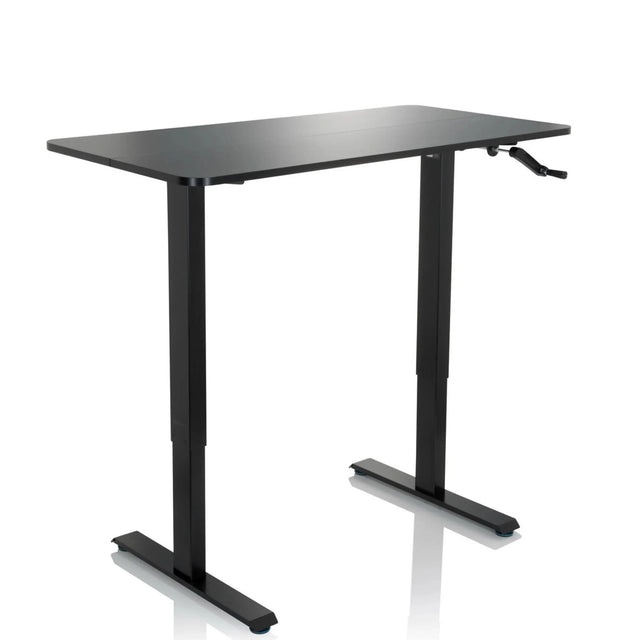 Escritorio de pie negro STAND CR con mecanismo de manivela y estructura de pie en T de hjh OFFICE