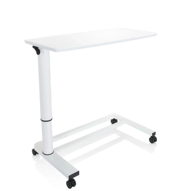 Escritorio de pie blanco STAND II con pata regulable en altura y cuatro ruedas de hjh OFFICE